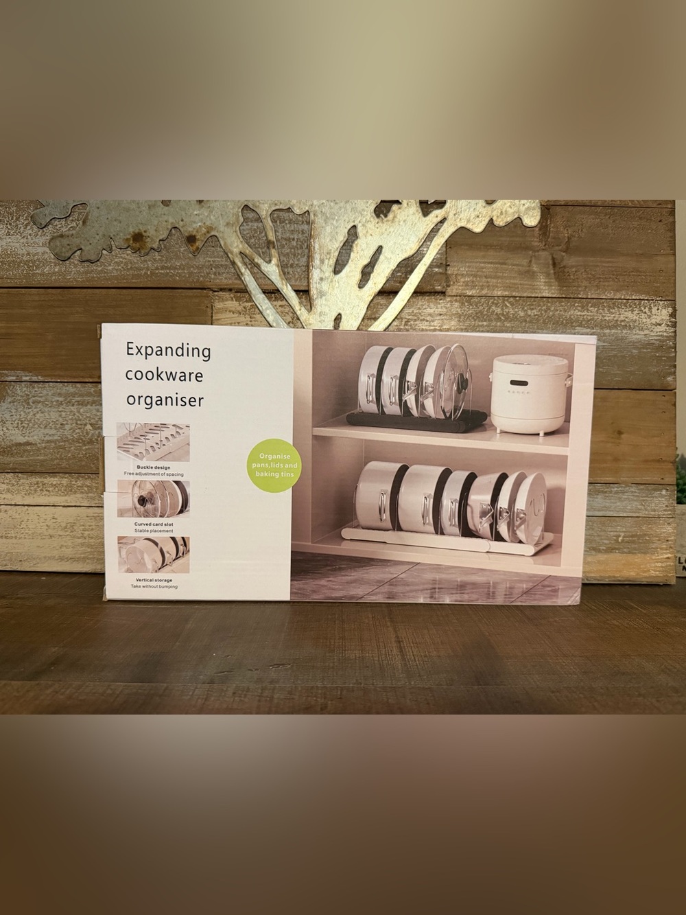 Expanding Cookware Organizer Rack - White